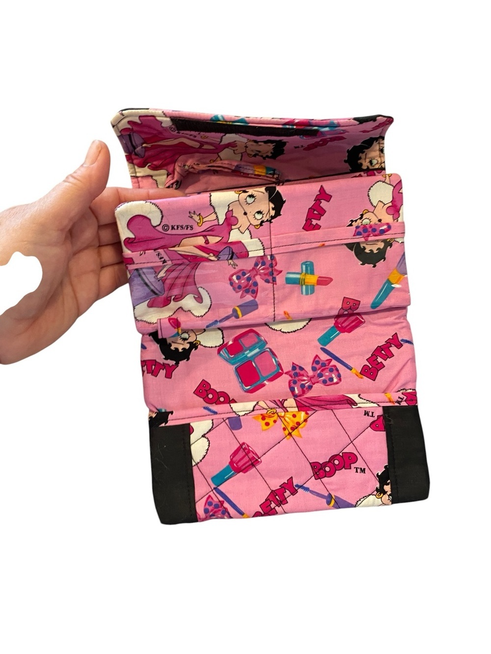 Betty Boop handcrafted quilted tote bag wallet & cosmetic bag Retro Dopamine - Picture 9 of 16